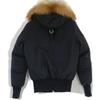 Moose Knuckles Schwarze LITTLE RAPIDS BOMBER Daunenjacke mit Kapuze und Pelzbesatz Jacke S schwarzGebraucht