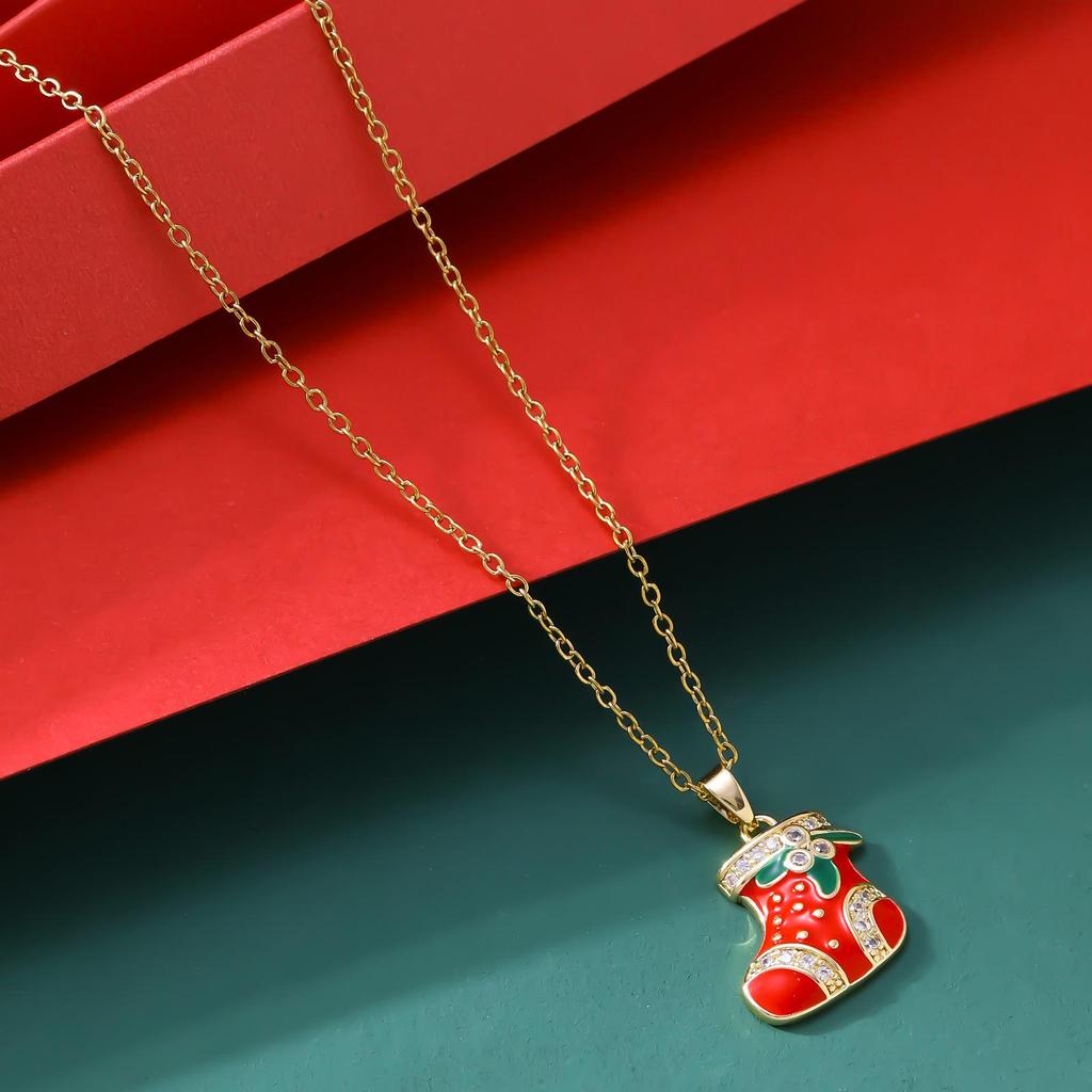 Festive Socks, Hat, Gloves & Necklace Set - Non-Fading European & American Hot Selling Jewelry