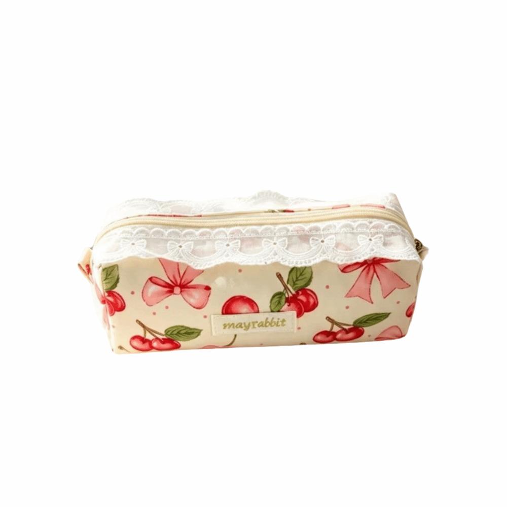 Zipper Floral Pencil Case Cotton Stationery Pouch New Pencil Pouch School Supplies