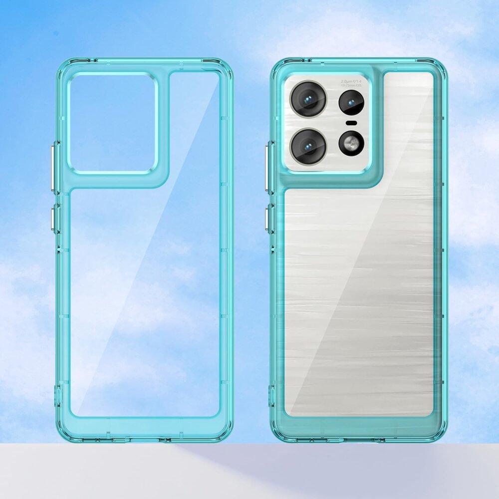 Motorola Edge 50 Pro Fusion Hybrid Case, Clear / Blue