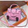 Smiley Bag 2025 New Cute Mini Messenger Bag First Layer Cowhide Shoulder Handbag Spoof Kelli Bag Woman