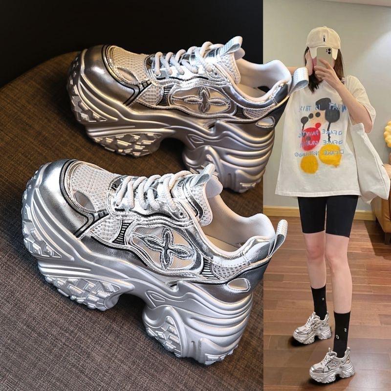 New Trending Chunky Platform Sneakers Niche Design Women's Athletic Shoes for Casual Outfits
