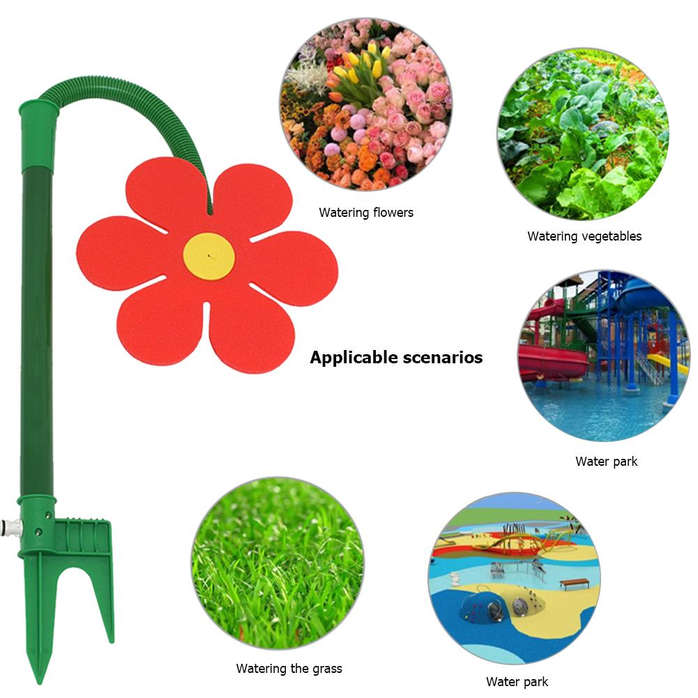 Crazy Spin Sprinkler Flower Shape Dancing Daisy Sprinklers 720 Rotating Water Spray Toy for Yard Lawn Watering Garden Decoration