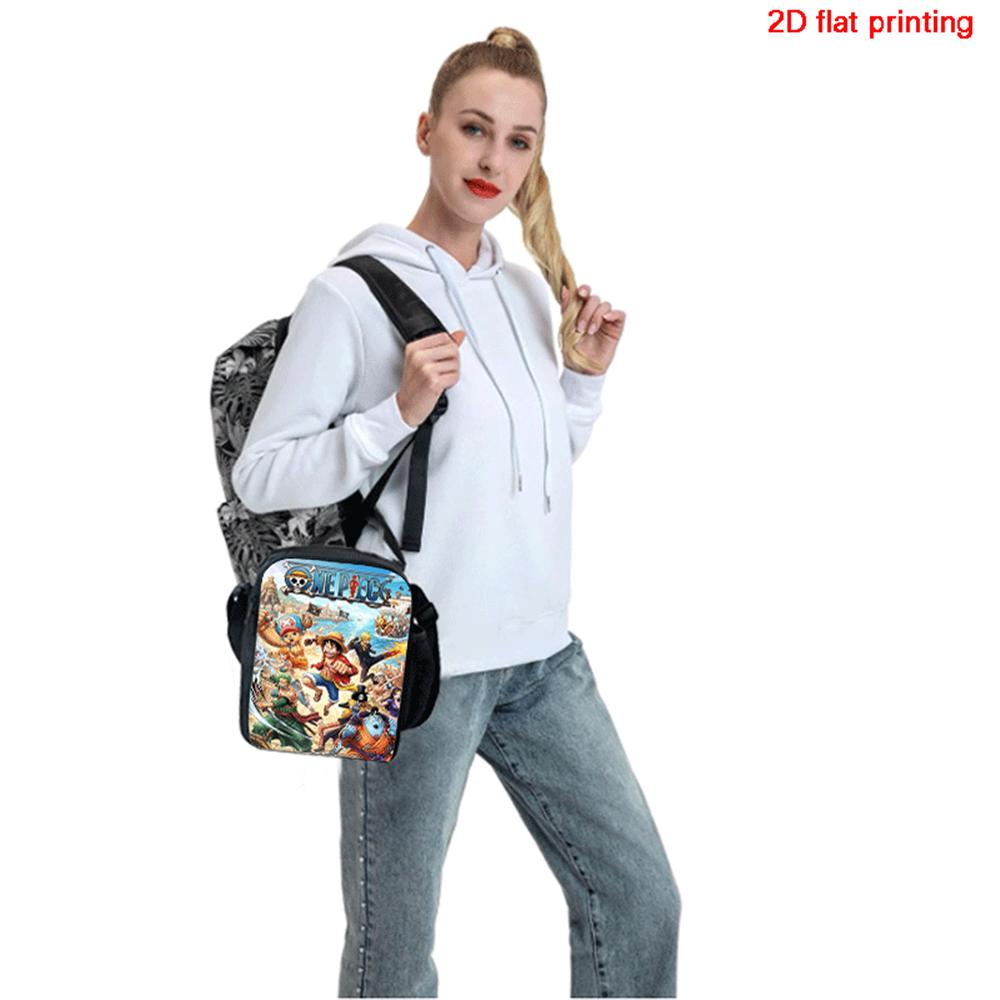 Cartoon One Piece Lunch Bag, Light Weight Unisex School Cooler Tote for Boys Girls Age 6-10 Outdoor Picnic Travel Storage Bag