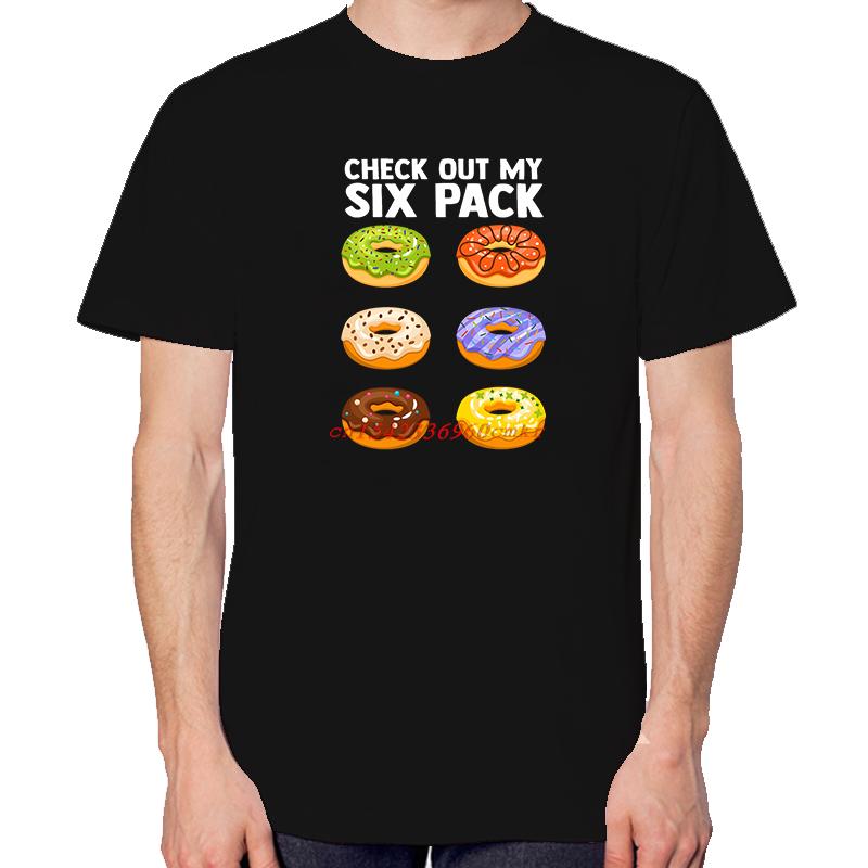 Check Out My Six Pack Donut Funny Graphic T Shirts Summer Casual Crewneck Tees Tops Cotton Unisex Breathable Print T Shirt