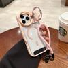 Transparent for Magsafe Lanyard Bracket Case for iPhone 17 16 15 14 Pro Max 12 13 11 Magnetic Hand Wrist Strap Stand Clear Cover