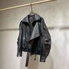 Bubble PU Leather Jacket with Cotton-Padded Lining - Oversized Biker Style for Autumn/Winter