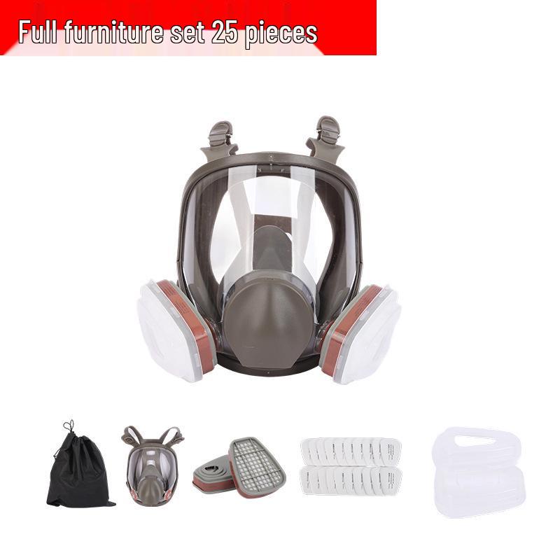 6800 Large Facepiece Gas Mask: Anti-Toxic Protection for Spray Painting, Chemical Industry, Pesticide Application, Wide Field of View Dust Defense.