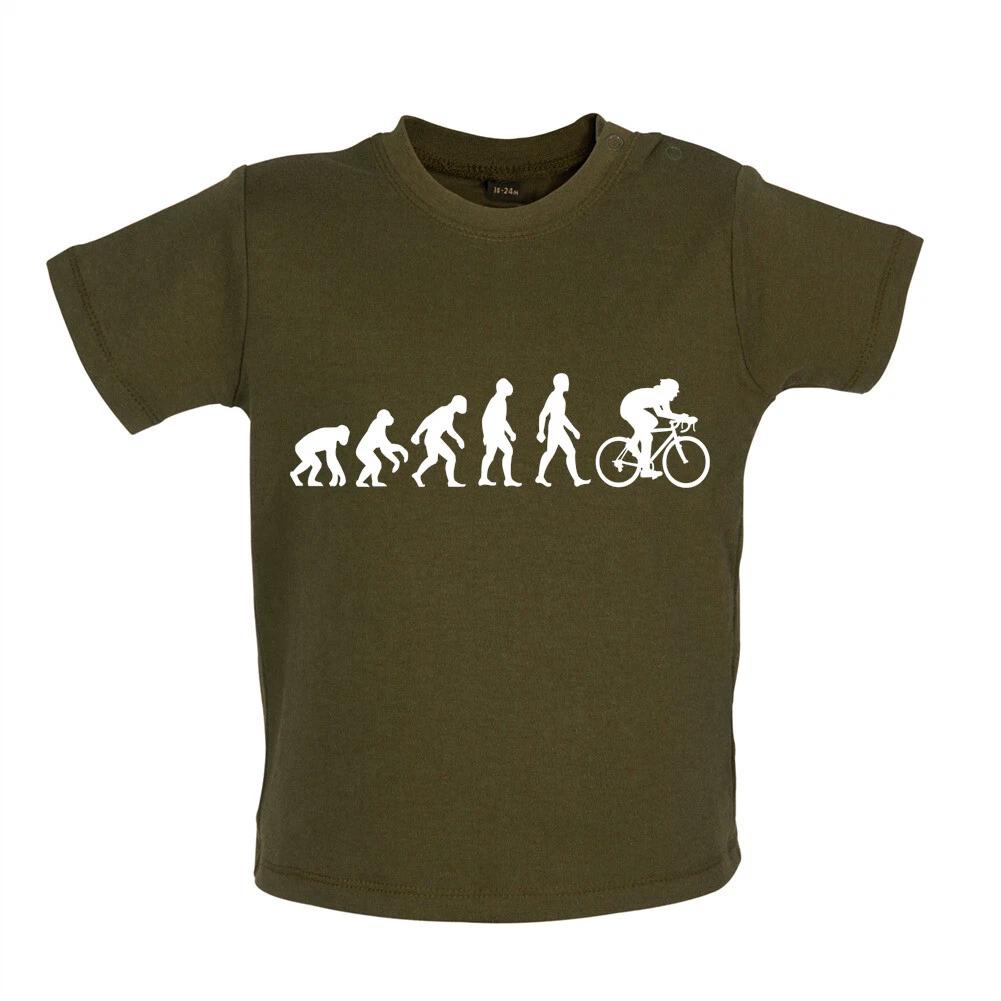 Evolution of Man Cycling - Baby Kids Boys Girls Unisex T-Shirt / Babygrow - Cycle Bike Love Fan Cyclist 140