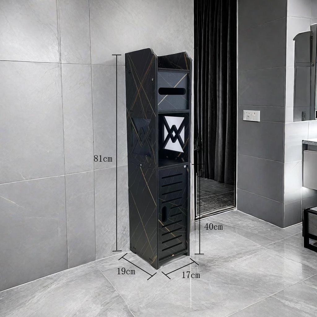 Punch-Free Bathroom Storage Rack: High-End Bathtub & Toilet Side Cabinet