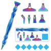 Purple 5D DIY Diamond Pen Set Resin Diamond Painting Tool Point Drill Pen with Thread Multifunctional 6 Metal Pen Heads and Clay