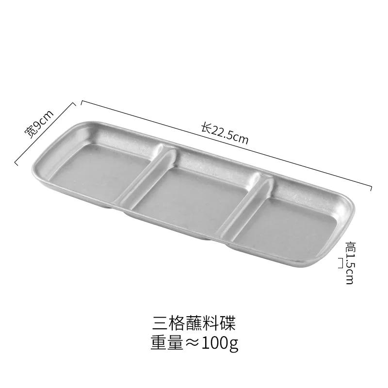 Vintage Stainless Steel Industrial Style Tableware Outdoor Camping Barbecue Metal Bowl Condiment Dish Restaurant Snack Dishes