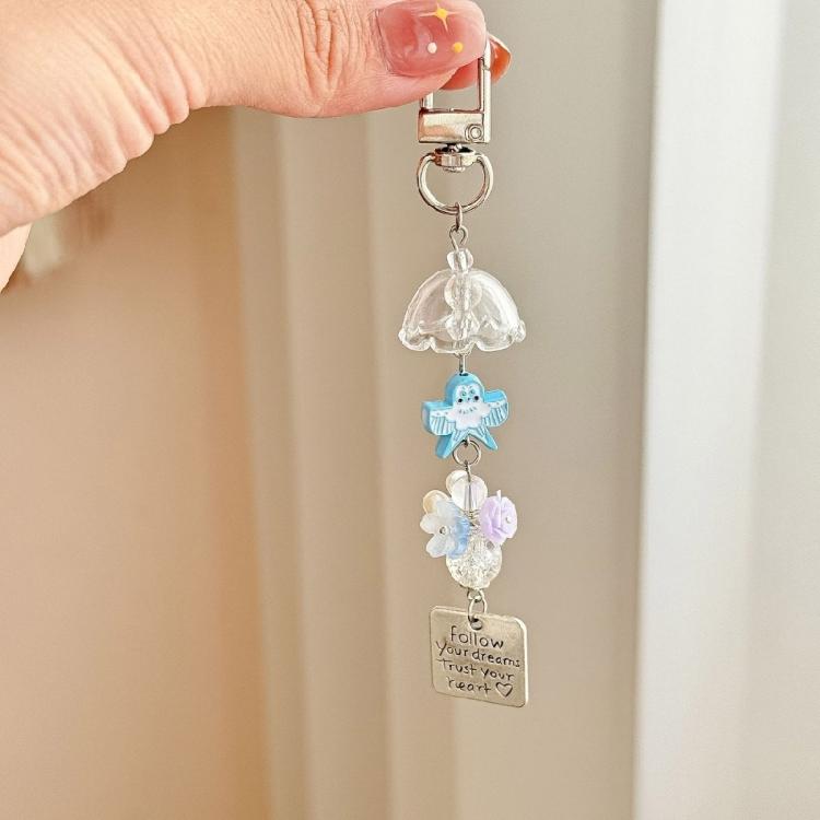 Artistic Resin Kite Keychain With Wind Chime Keyring With Swinging Ornament Handmade Camera Strap Accessory