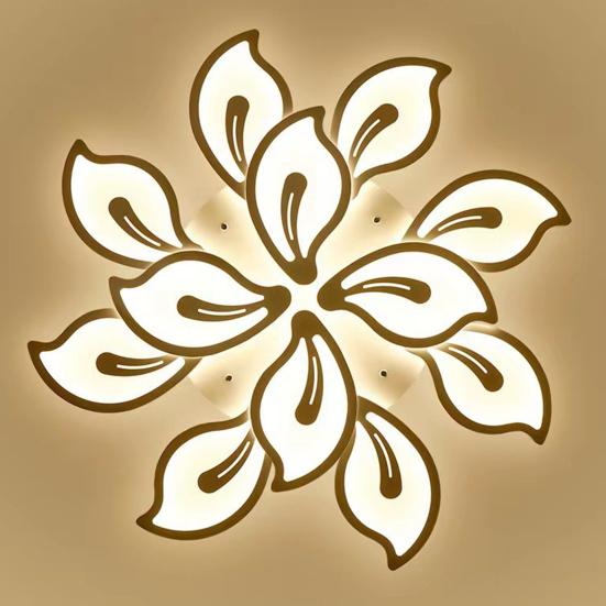 LED Blumen Deckenleuchte mit Fernbedienung Dimmbare Deckenlampe Weiches Licht Augenschutzlampe für Wohnzimmer & Schlafzimmer