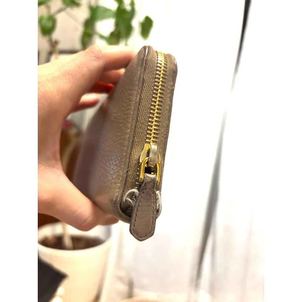 Used PRADA beige long wallet