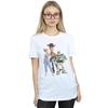 Disney Womens/Ladies Toy Story 4 Woody Buzz and Bo Peep Cotton Boyfriend T-Shirt