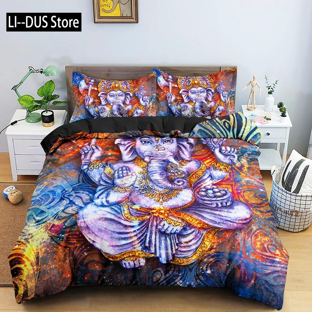 

Boho Mandala Красочный дизайн Бог Ганеша Королевский комплект постельного белья King пододеяльники наволочки индийский символ пододеяльник полный размер EU single(135x200cm)