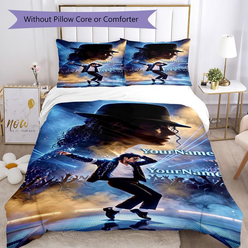 Michael Jackson 135 Customize Your Name Bedding Set Breathable Duvet Cover with Pillowcases Home Decoration Birthday Gift
