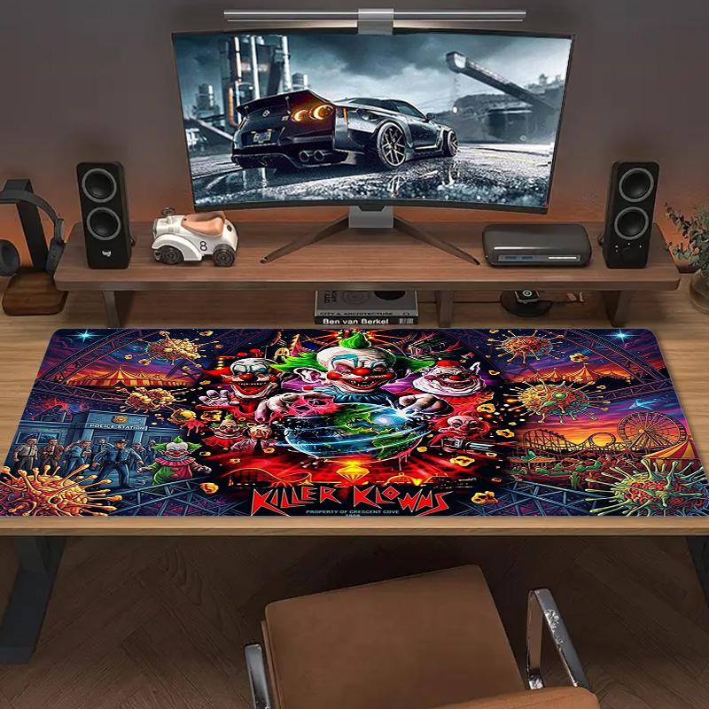 Killer Clown Horror Color Mouse Pad Large Gaming Table Cushion Non-slip Laptop Tablet Big Mousepad XXL Mat Mini PC Playmat With Lock Edge