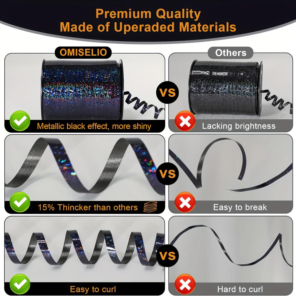 1roll 250m Laser Ribbon, Mixed Color, for Gift Wrapping, Handicraft, Wedding Party Decoration