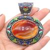 1Pc, Boho Energy Natural Stone Oval Pendant, Reiki Healing Crystal Charms for DIY Women's Necklace Accessories, Halloween Jewelry Making Craft Gift