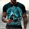 Praying Hands Faith Print Short Sleeve T-shirt, Casual Stylish Graphic Tee
