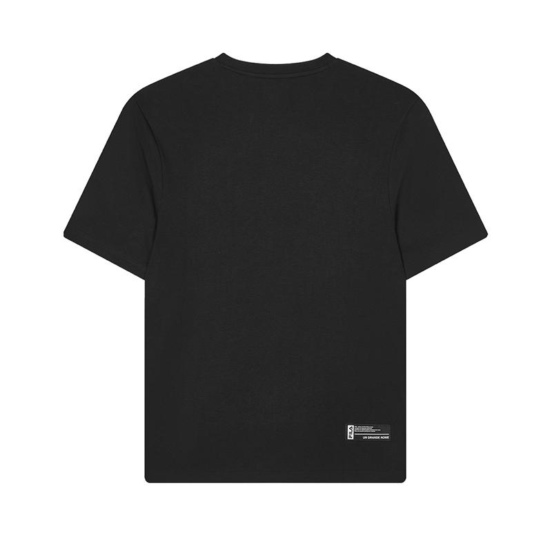 Fila Letter Round Neck Thin Short Sleeve T-Shirt Men Tops Black F11M429114FBK
