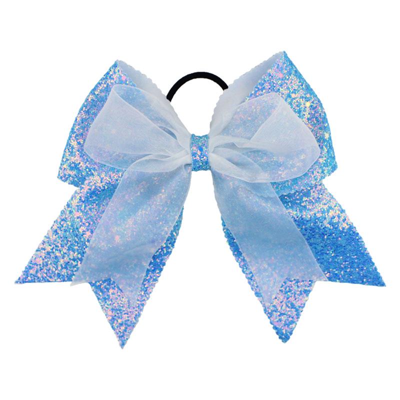 

Sequin Swallowtail Bow Hair Tie - Cheerleader Headdress with Colorful Bow 8-inch