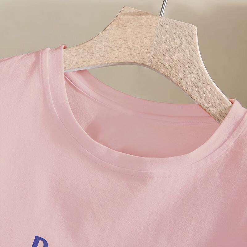 Women's Letter Print Loose Fit Round Neck T-shirt