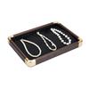 Rounded-edge Jacquard Storage Tray with Wood Texture, Viewing Plate for Jadeite, Gems and Assorted Ornaments