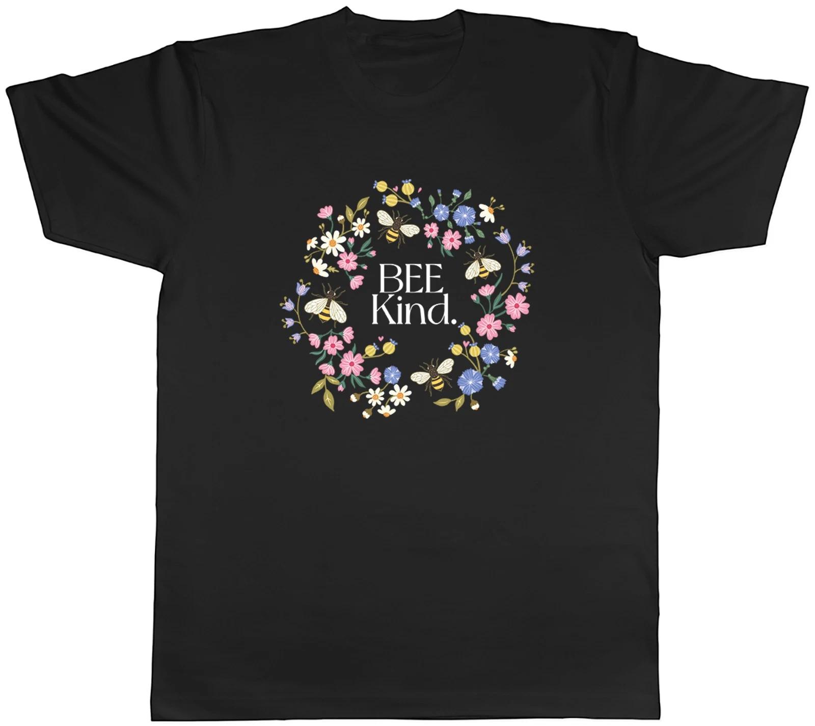 Bee Kind Bumblebee Bee Day Floral Wreath Flower Mens T-Shirt Tee Gift Top L