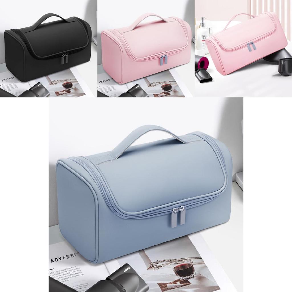 Travel Hair Dryer And Curling Iron Organizer Pu Storage Bag For Bathroom And Vacation Use