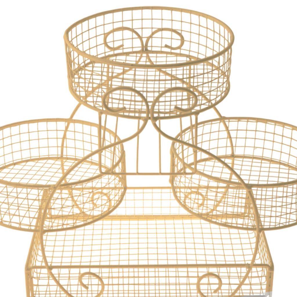 Tiered Wire Basket Stand Multiuse Bread Basket Fruit Bowl Holder Iron Mesh Fruits Stand for Potato Bread Snack Veggie Table