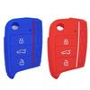 Silicone Car Key Cover Case For Volkswagen VW Golf 7 Polo Tiguan Kodiaq Karoq mk7 Skoda Octavia A7 SEAT Leon Ibiza Fob 3 Buttons