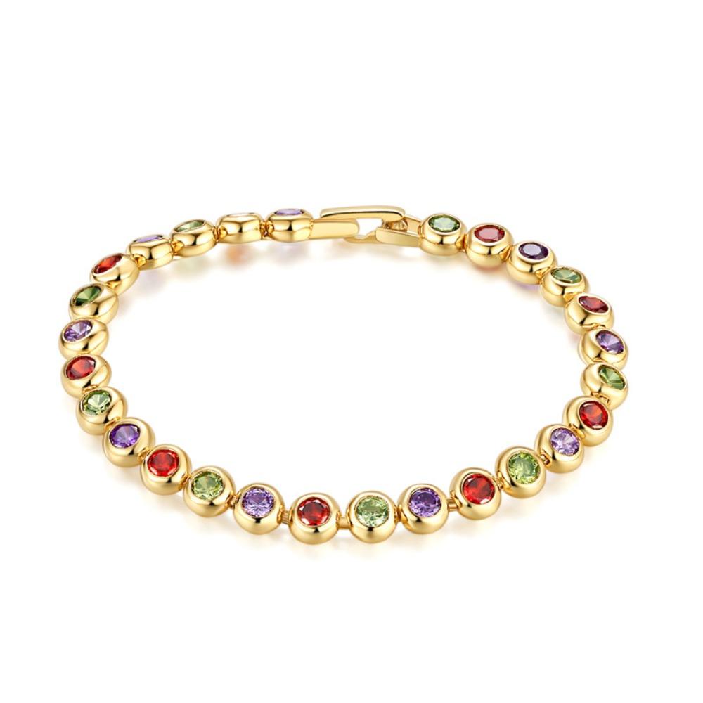 Waterproof Luxury Gold Color  Bangle Handmade Round Shape Cuff Bracelet  Female Lady Girl