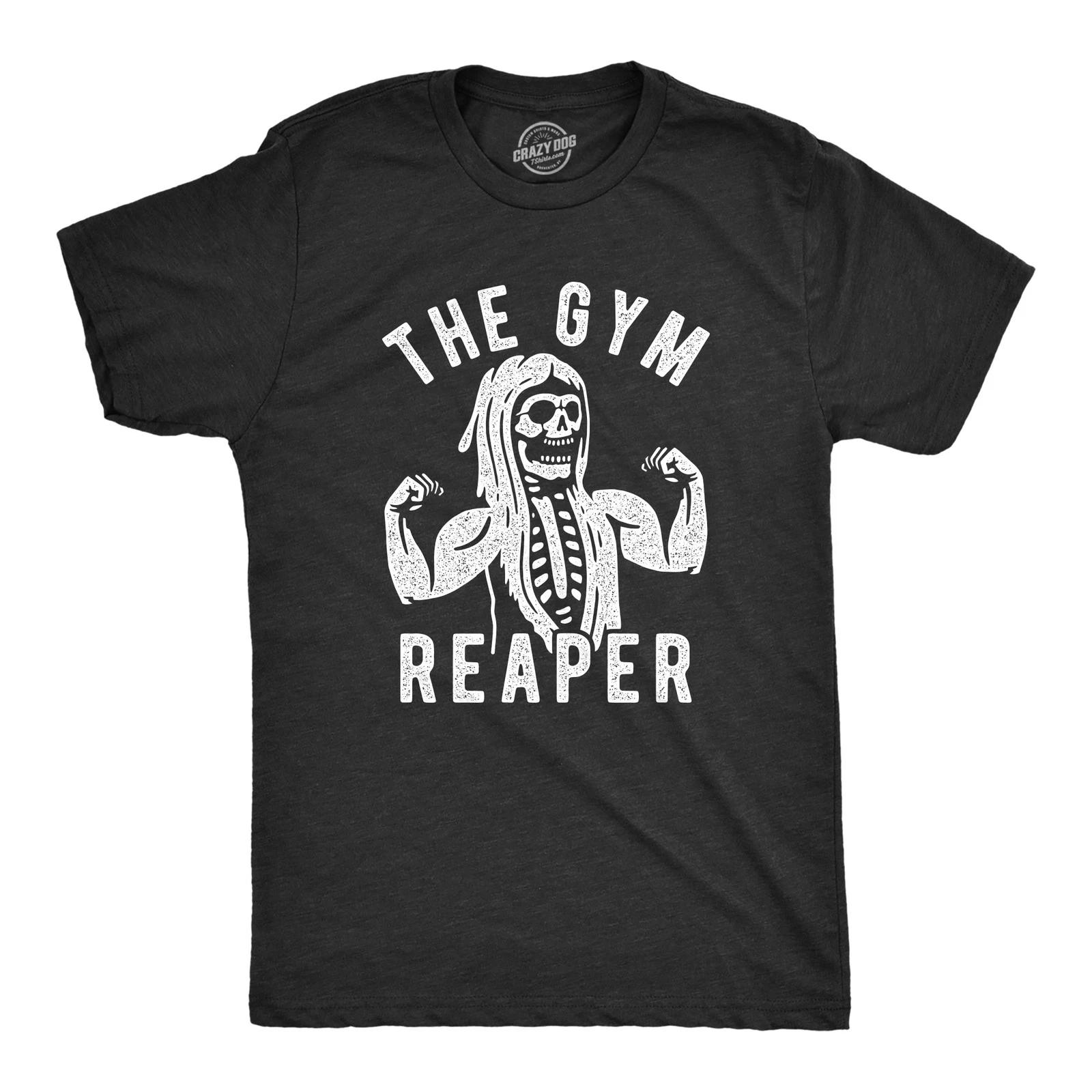 Mens The Gym Reaper T Shirt Funny Grim Reaper Funny Fitness Halloween Workout S