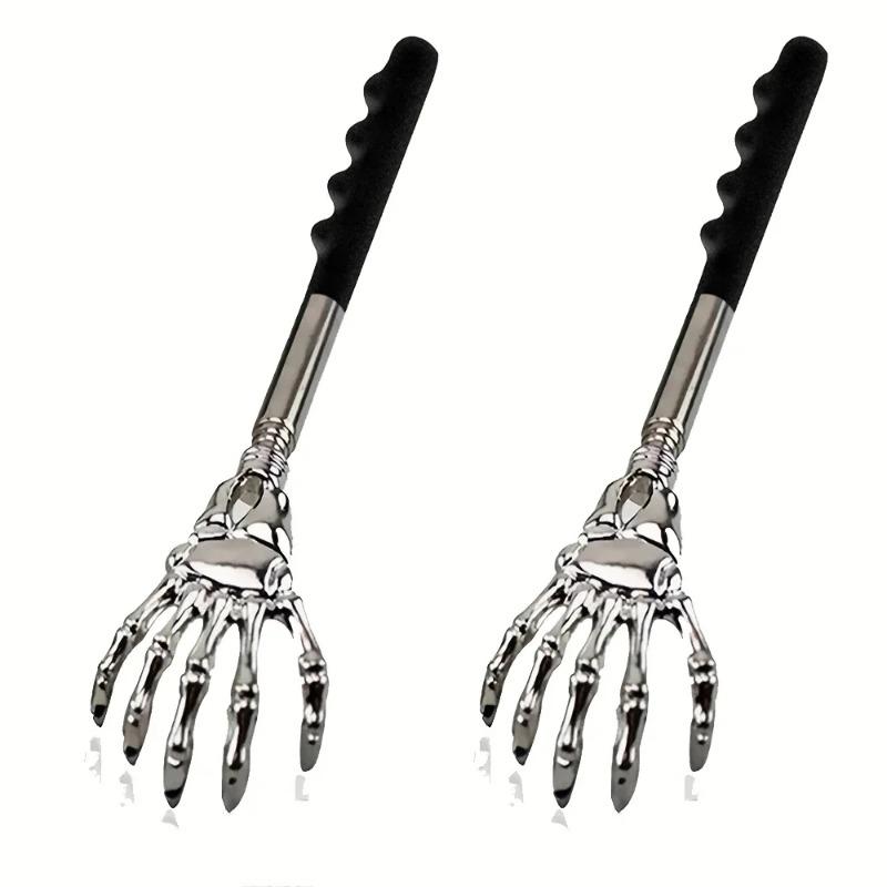 Coçador de Costas Telescópico Portátil de Aço Inoxidável com Cabo de Borracha Extensível - Presente Perfeito para Ação de Graças, Aniversários e Ch