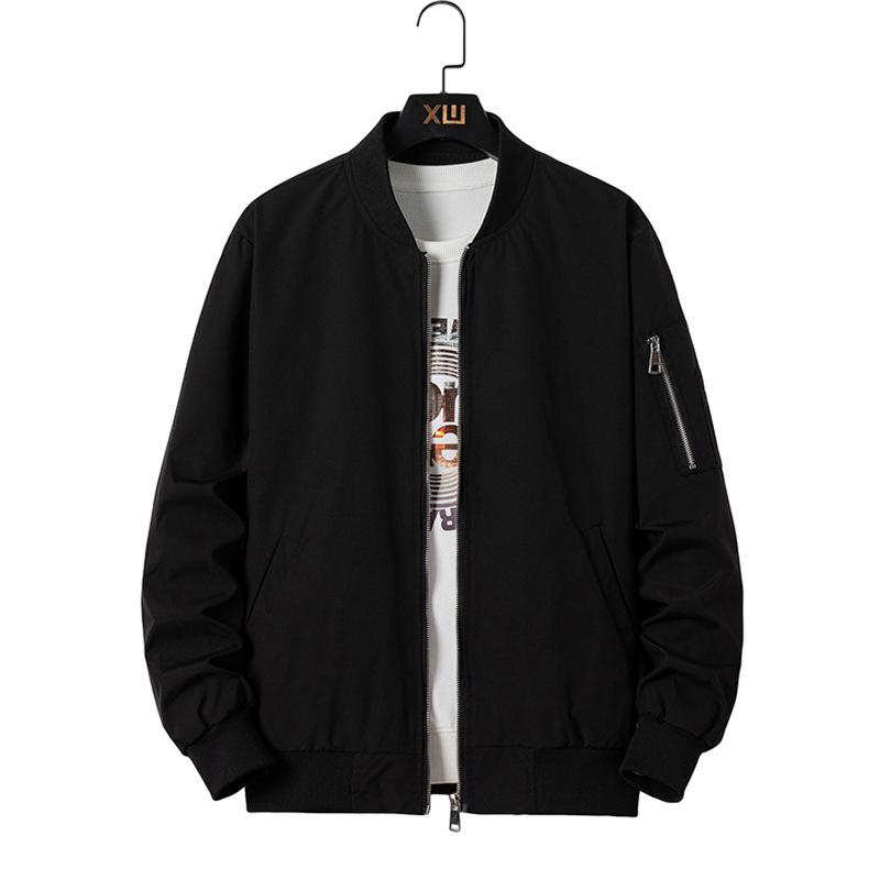 

Мужские куртки-бомберы для активного отдыха, повседневная базовая классическая куртка для мужчин, уличная одежда, облегающая, весна-осень, цветные блоки, Harajuku M чёрный