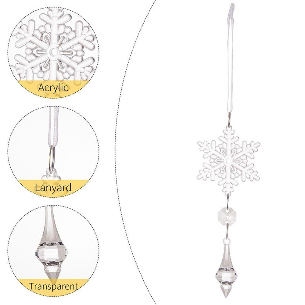 4pcs Colorful Snowflake Icicle Pendants Xmas Tree Ice Hanging Ornament  Merry Christmas Decoration