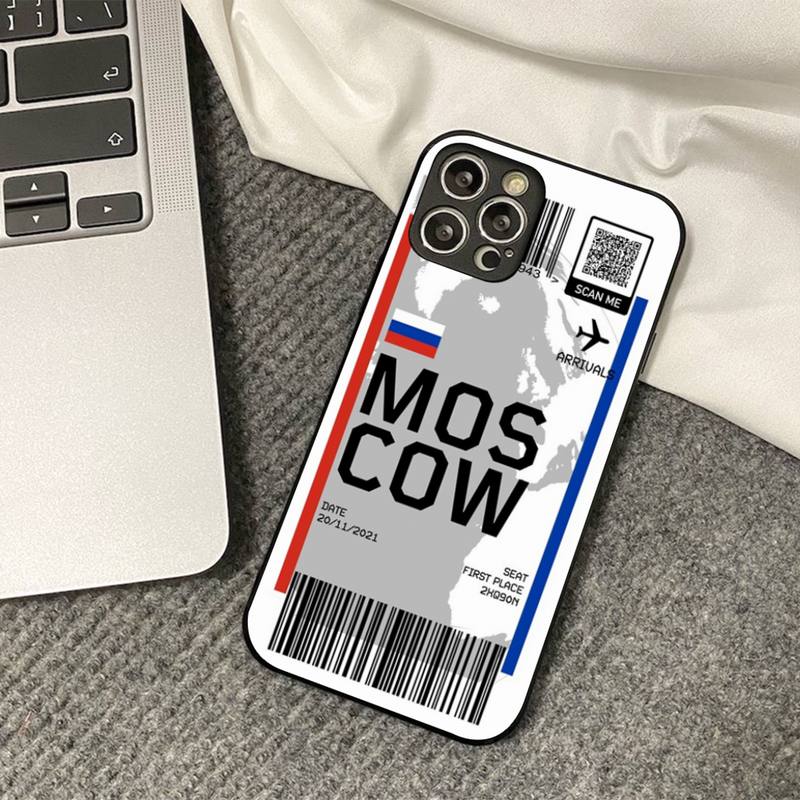 INS Light Ticket Airplane Phone Case for iPhone 11 12 13 mini pro XS MAX 8 7 6 6S Plus X 5S SE 2020 XR cover