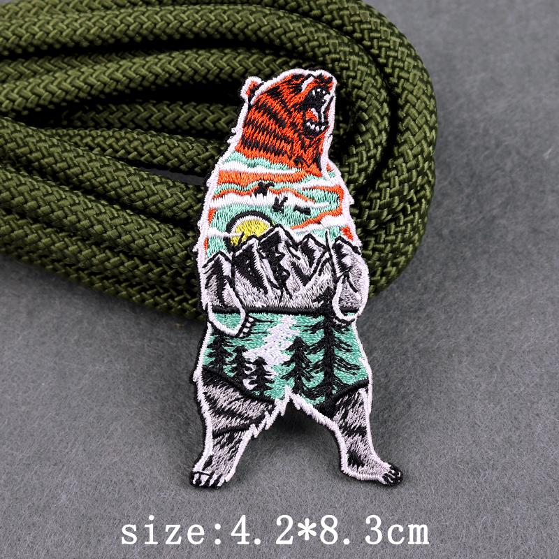 Heart Landscape Patch Iron On Patches For Clothing Wilderness Outdoor Embroidery Patches For Clothes Adventure Patch Stickers