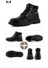 Chaussures de travail montantes pour hommes à embout en acier, Anti-écrasement, Anti-perforation, Antidérapantes, Résistantes à l'usure, Semelle en tendon de bœuf