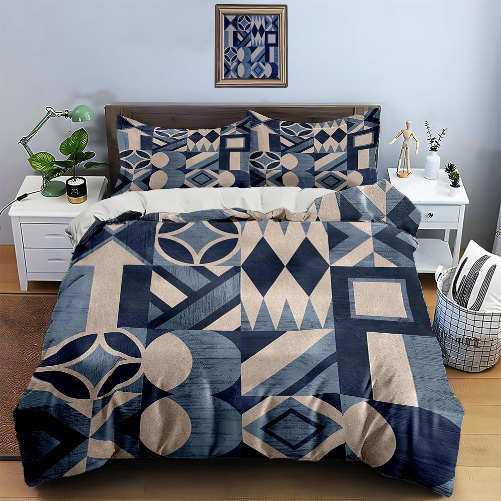 Geometric abstract shapes Bedding Duvet cover sets Duvet covers Pillowcases gifts (1 * Duvet Cover 2 * Pillowcases, without duvet insert)