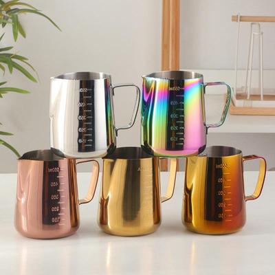 Stainless Steel Milk Jug with Pointed Spout for Latte Art and Cold Water Storage