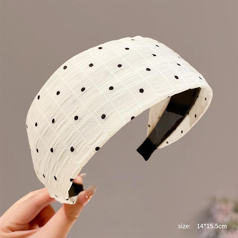 Polka Dot Wide Headband For Women - 2026 Spring/Summer Volumizing Non-Slip Hair Accessory