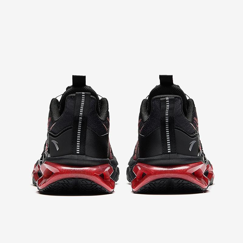 Anta Kids Energy Ring 10.0 No-Tie Rotating Buckle Rebound Lightweight Shock Absorption Low-Top Running Shoes Kids running shoes Black Red 312445588-4
