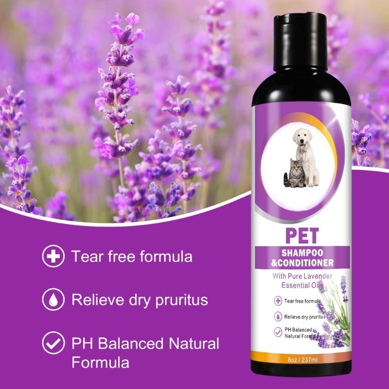 Tränenfreies Shampoo für Hunde Katzen mit pflanzlichen Tierpflegespülungen Hilft Juckreiz zu reduzieren Langanhaltende Feuchtigkeitsspendende Lotion