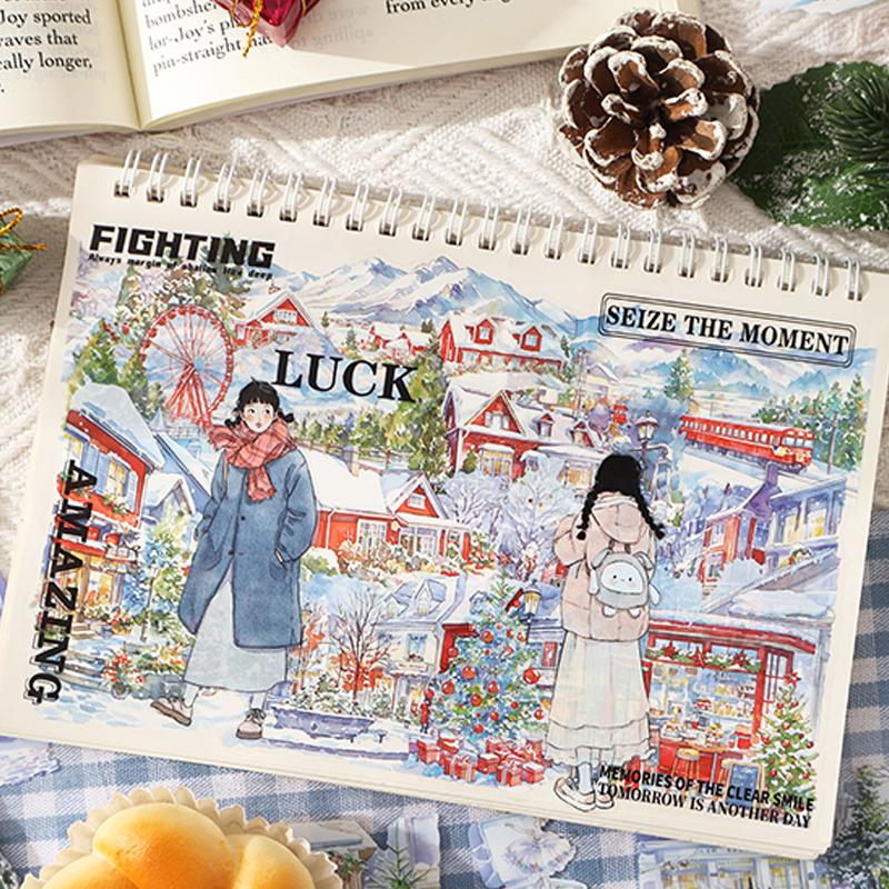 20pcs/pack Four Seasons Scenery Sticker Book Decals for Journal Scrapbooking, Nature Theme DIY Decorations