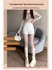 2024 Women's High Waist White Booty Shorts - Summer Elastic Leggings