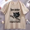 Become Ungovernable Funny Graphic Cat Biting Hand T-shirt Vintage Graphic Tee Silly Cats T Shir